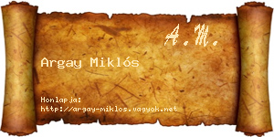 Argay Miklós névjegykártya