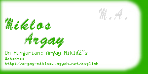 miklos argay business card
